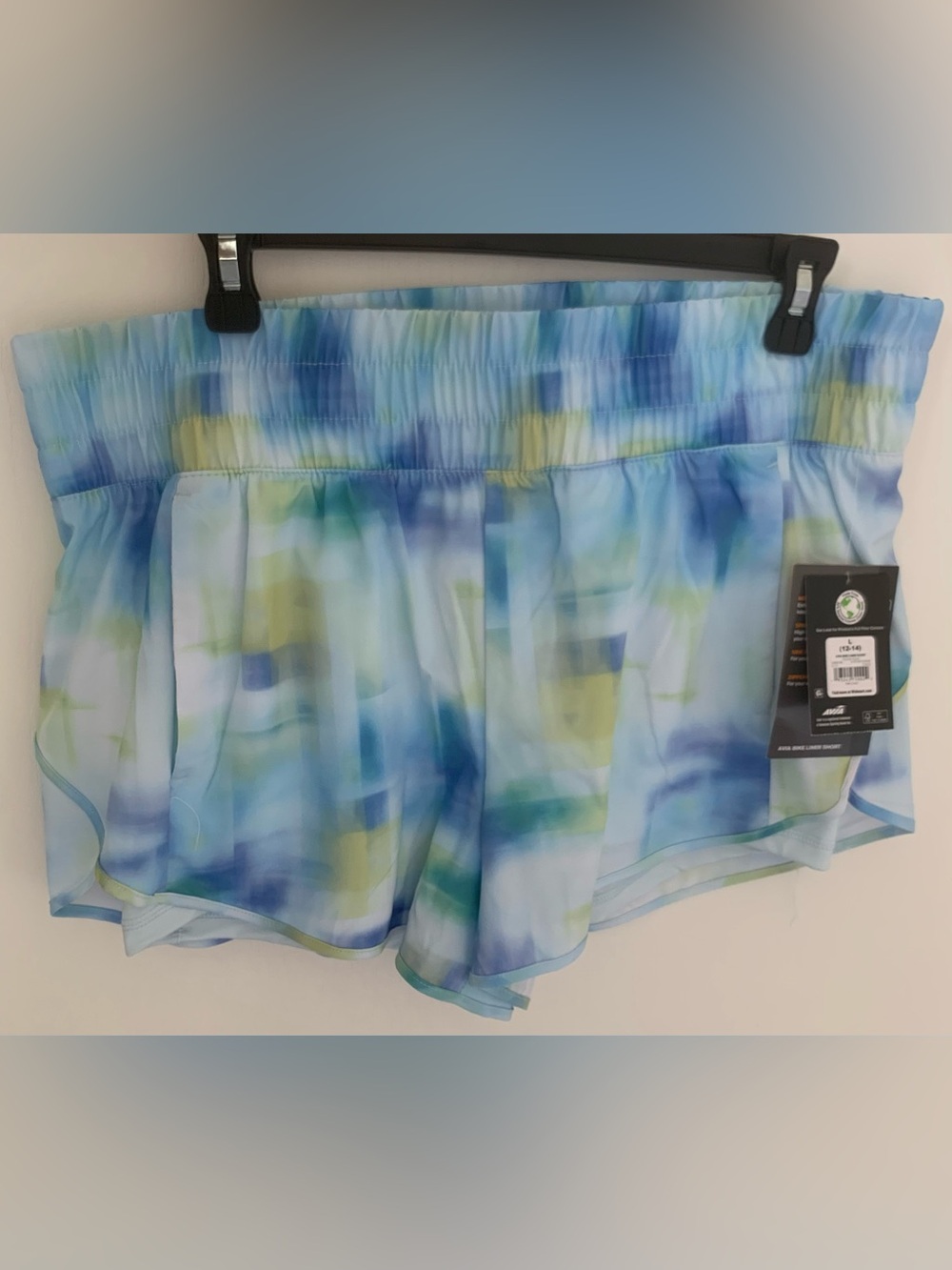 NWT Avia Blue Watercolor Athletic Shorts